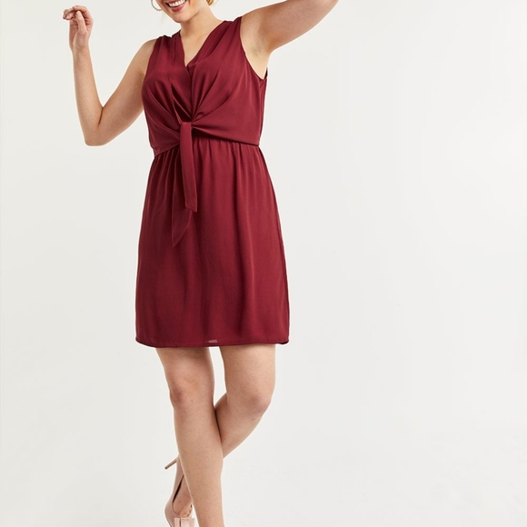 Double Wrap Dress with Front Tie - Picture 6 of 6